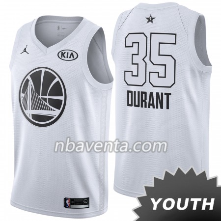 Camiseta Niños Golden State Warriors Kevin Durant 35 2018 All Star Jordan Brand Blanco Swingman